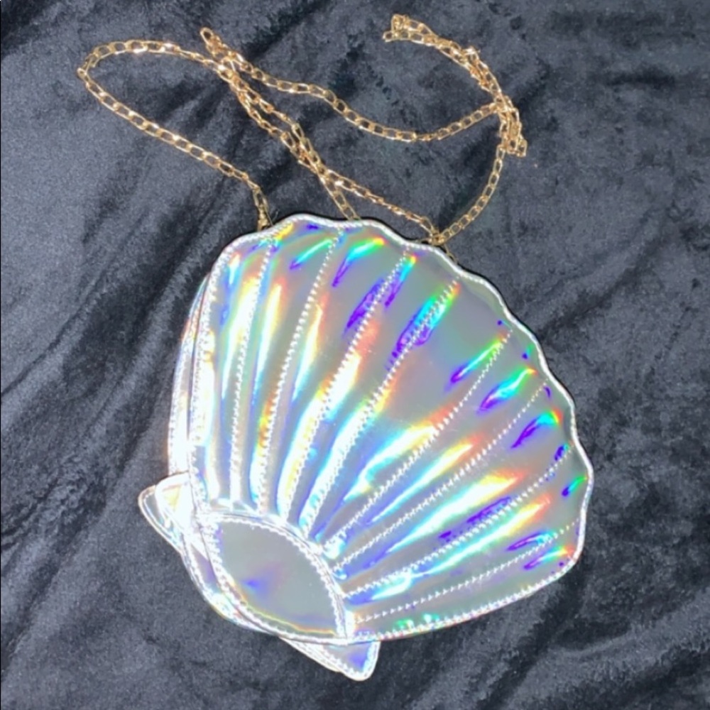 Mermaid holographic shell purse